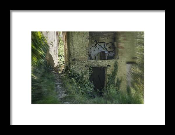 Architettura Framed Print featuring the photograph House With Bycicle by Enrico Pelos