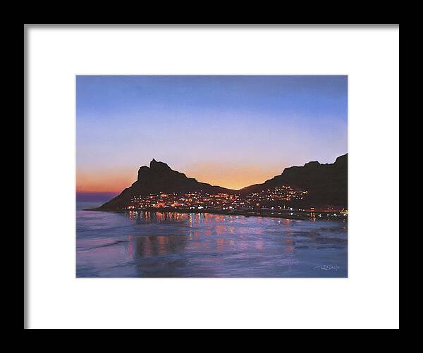  Framed Print featuring the painting Hout Bay Lights by Christopher Reid