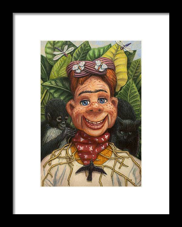Howdy Doody Framed Print featuring the painting Howdy Frida Doody by James W Johnson