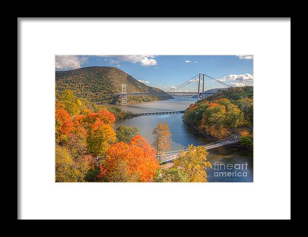 Clarence Holmes Framed Print featuring the photograph Hudson River and Bridges by Clarence Holmes