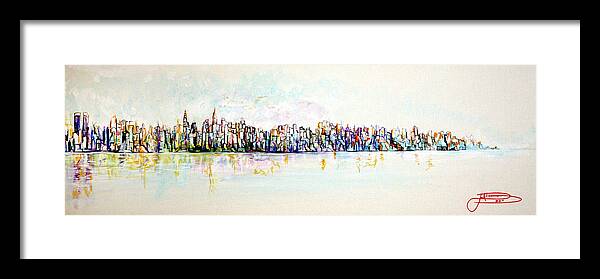 Art Framed Print featuring the painting Hudson River View by Jack Diamond