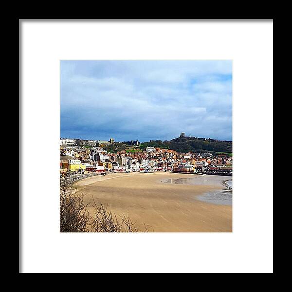 Seaside Framed Print featuring the photograph Huge Beach, Cute Town And A Castle by Dante Harker