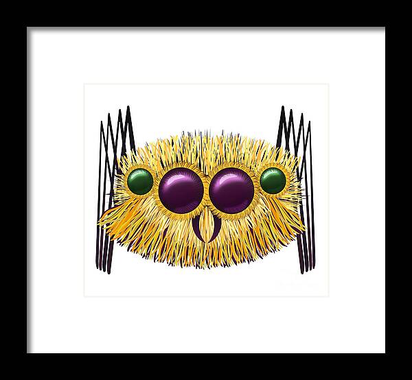 Spider Framed Print featuring the digital art Huge hairy spider by Michal Boubin