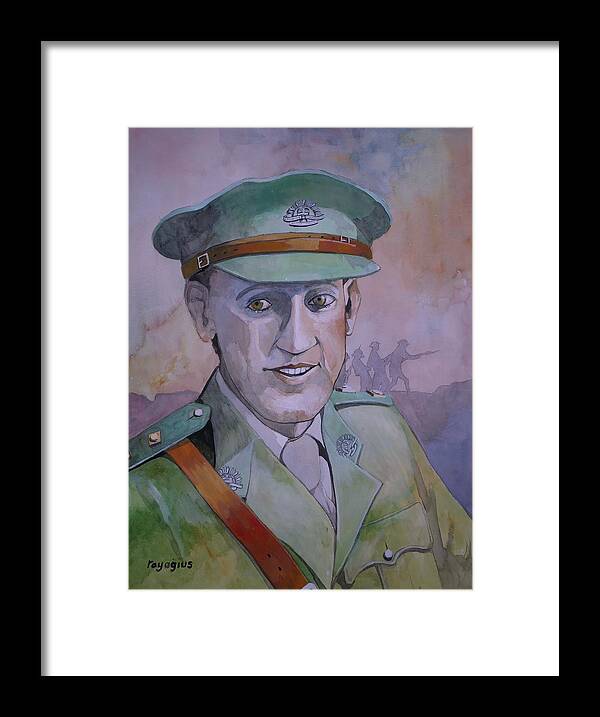 Victoria Cross Framed Print featuring the painting Hugo Throssel VC by Ray Agius