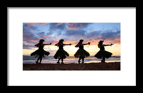 Hawaii Framed Print featuring the photograph Hula At Sunset by David Olsen