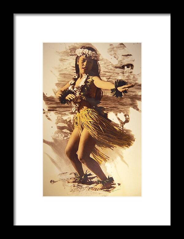 Ancient Framed Print featuring the photograph Hula On The Beach by Himani - Printscapes