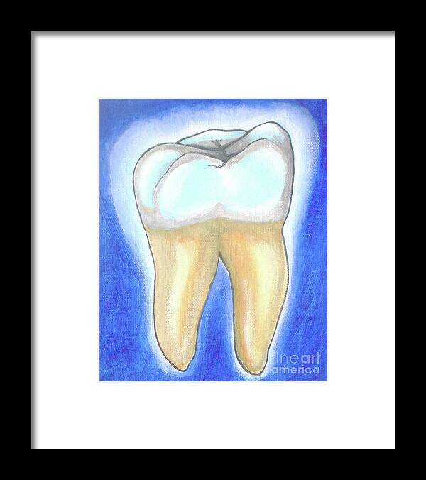 Molar Framed Print featuring the painting Human Molar by Vesna Antic