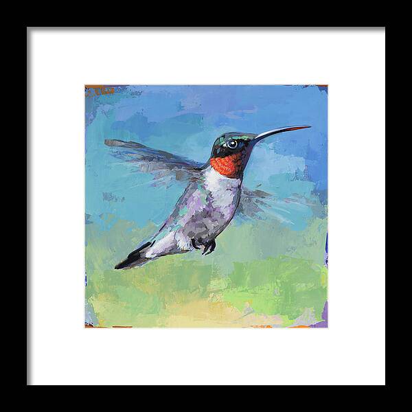 Hummingbird Framed Print featuring the painting Hummingbird #8 by David Palmer