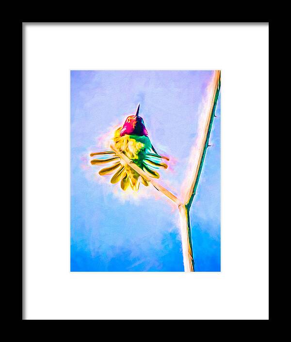 Bird Framed Print featuring the mixed media Hummingbird Art - Energy Glow by Priya Ghose
