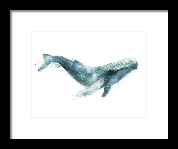 Humpback Framed Print featuring the painting Humpback Whale from Whales Chart by Amy Hamilton