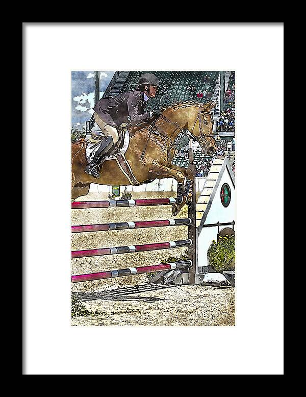 Horse Framed Print featuring the photograph Hunter Jumper Equestrian by Carrie Cranwill