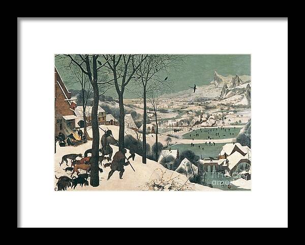Hunters Framed Print featuring the painting Hunters in the Snow by Pieter the Elder Bruegel