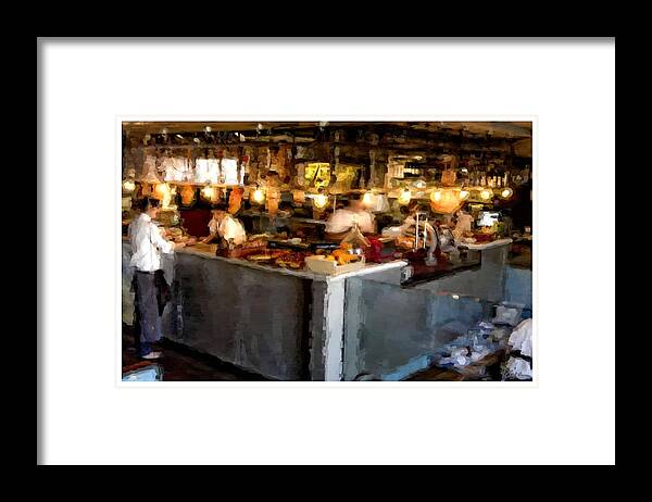 Restaurant Framed Print featuring the photograph Hustle and Bustle by Peggy Dietz