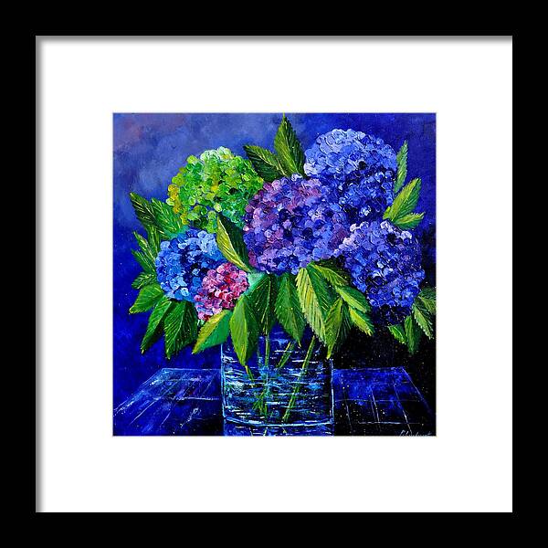 Flowers Framed Print featuring the painting Hydrangeas 88 by Pol Ledent