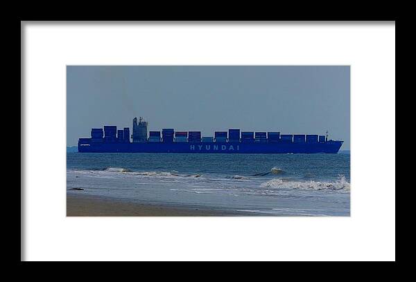 Ship Framed Print featuring the photograph Hyundai Ship by Julie Pappas