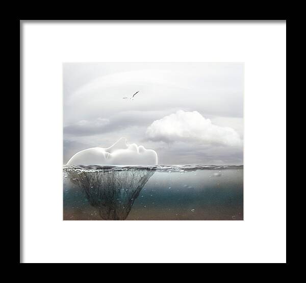 Surrealism Framed Print featuring the photograph I am an Island by Jacky Gerritsen