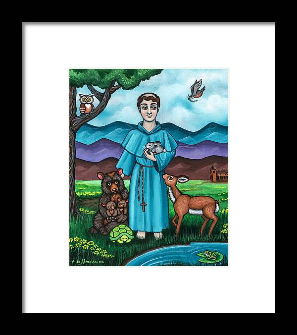 St. Francis Framed Print featuring the painting I am Francis by Victoria De Almeida