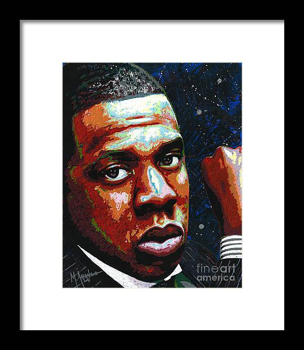 Shawn Corey Carter Framed Print featuring the painting I am Jay Z by Maria Arango