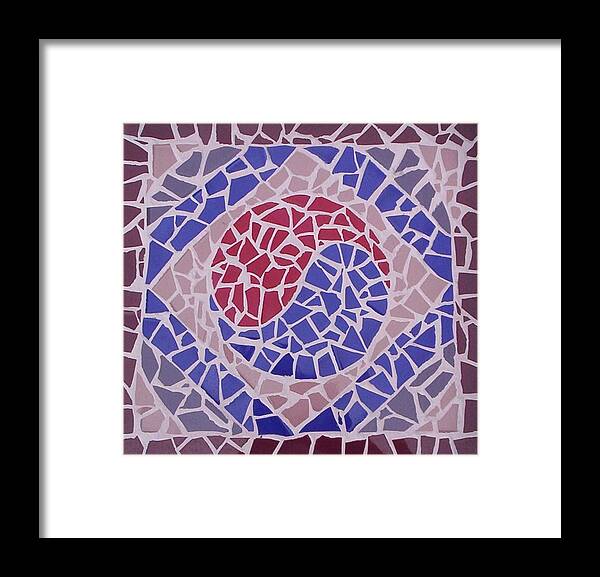 Yin Yang Symbol Framed Print featuring the ceramic art I am Together by Suzanne Udell Levinger