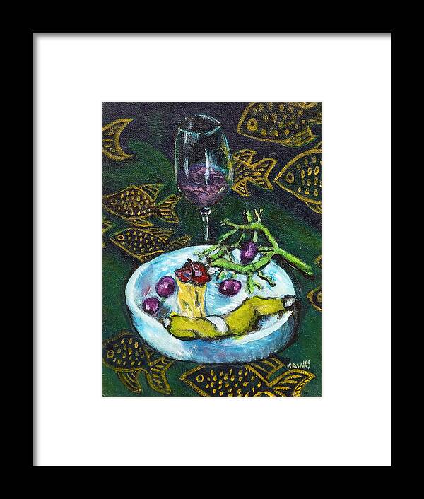 Wine Framed Print featuring the painting I Ate My Still Life by Dennis Tawes
