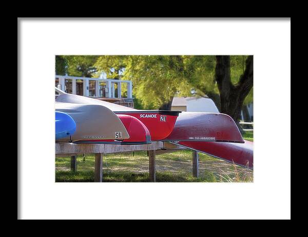 Photograph Framed Print featuring the photograph I Believe I'll Go Canoeing by Cindy Lark Hartman
