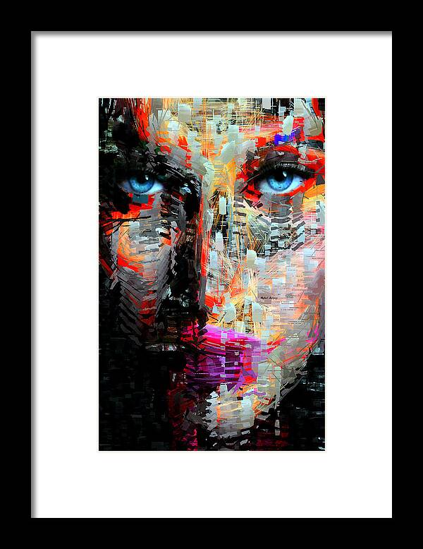 Art Framed Print featuring the digital art I Got My Eyes On You by Rafael Salazar