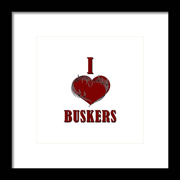 Buskers Framed Print featuring the digital art I Heart Buskers by John Haldane