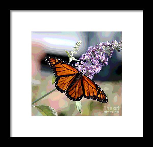 Butterfly Framed Print featuring the digital art I knew I had a Monarch by Jack Ader