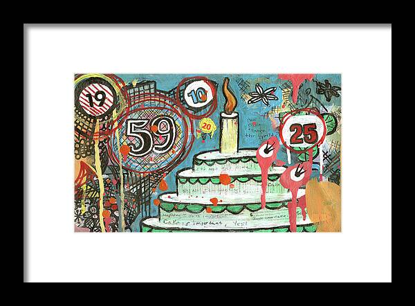 Cake Framed Print featuring the mixed media I Love Cake by Pegeen Shean