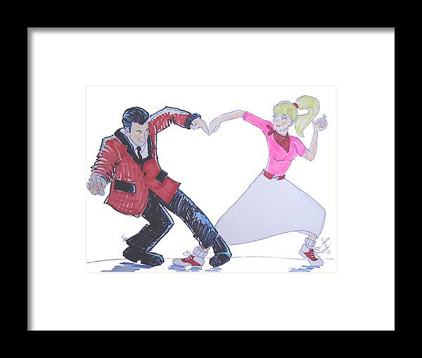 Nostalgia Framed Print featuring the drawing I Love Rock 'n' Roll by Mike Jory