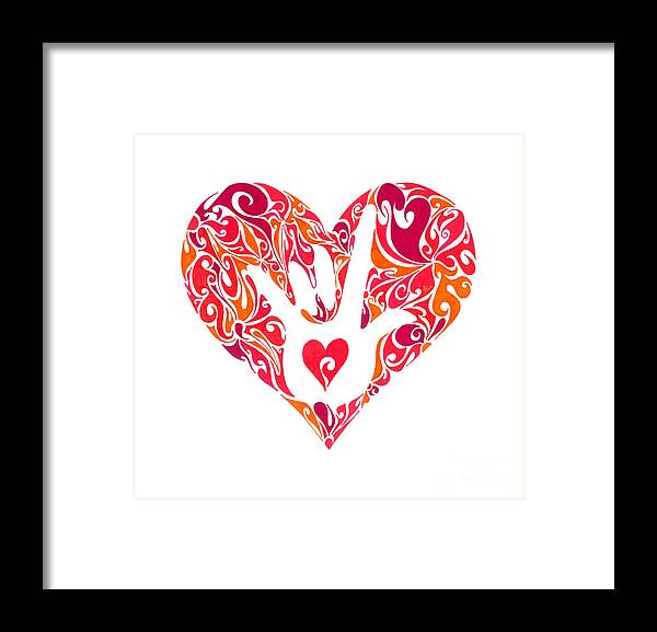 Iloveyou Framed Print featuring the painting I Love You by Anushree Santhosh