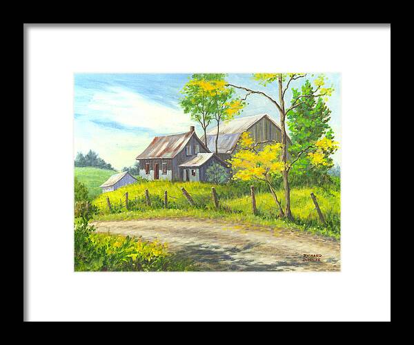 Farm Framed Print featuring the painting I Remember When by Richard De Wolfe