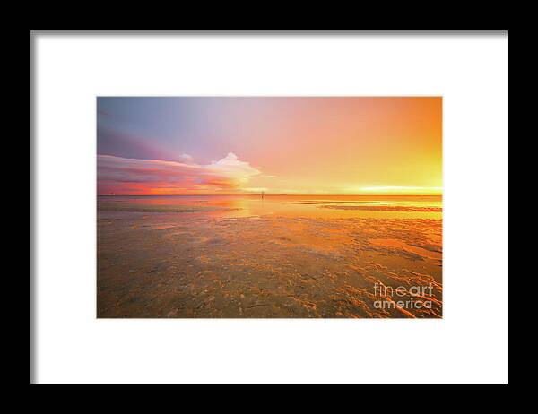 I Saw Angels Dancing In The Sky Framed Print featuring the photograph I Saw Angels Dancing In The Sky, Long Exposure Sunset by Felix Lai