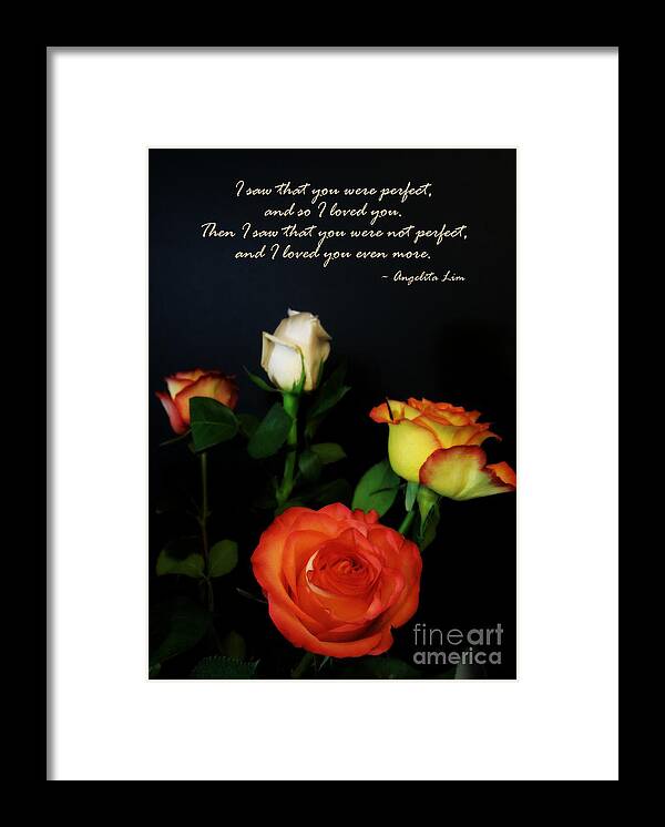 I Framed Print featuring the photograph I saw that you were perfect by Renee Trenholm