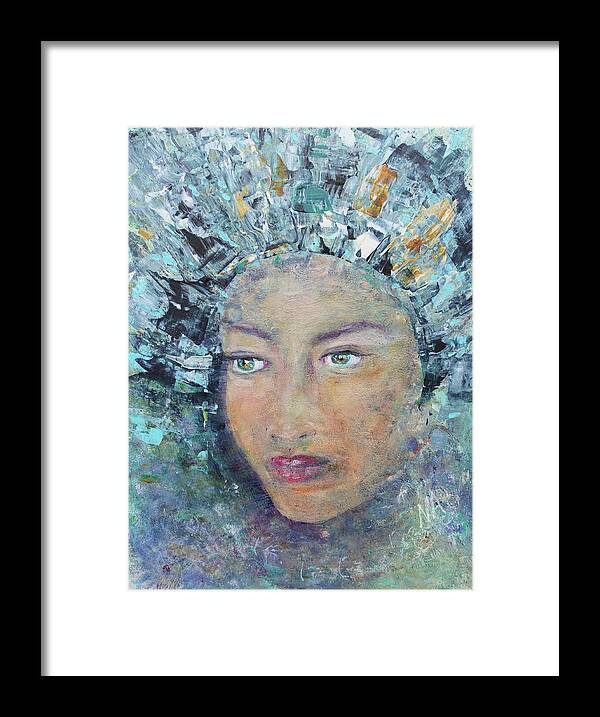 Portrait Framed Print featuring the painting I See Faces 2 by Madeleine Arnett