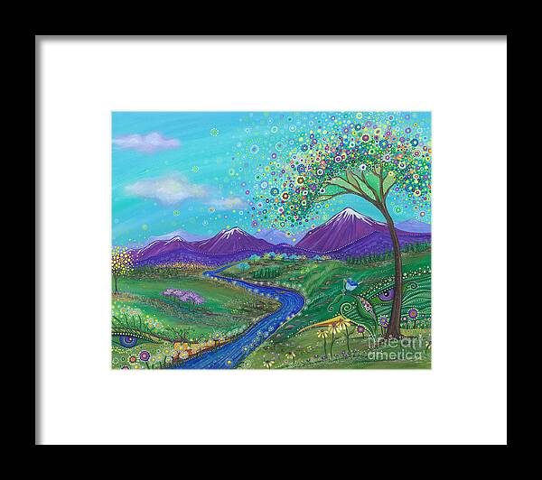 Skies Of Blue Framed Print featuring the painting I See Skies of Blue by Tanielle Childers