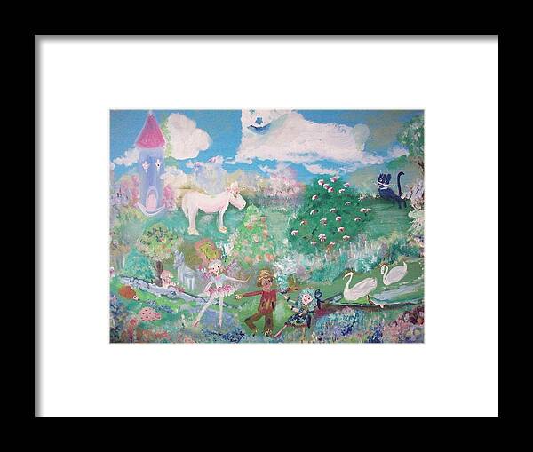 Rabbit Framed Print featuring the painting I Want To Be There by Judith Desrosiers