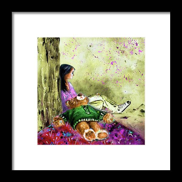 Truffle Mcfurry Framed Print featuring the painting I Want To Lay You Down In A Bed Of Roses by Miki De Goodaboom