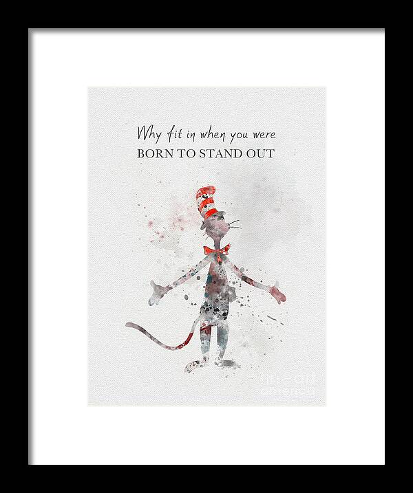 Cat In The Hat Framed Print featuring the mixed media I was born to stand out by My Inspiration