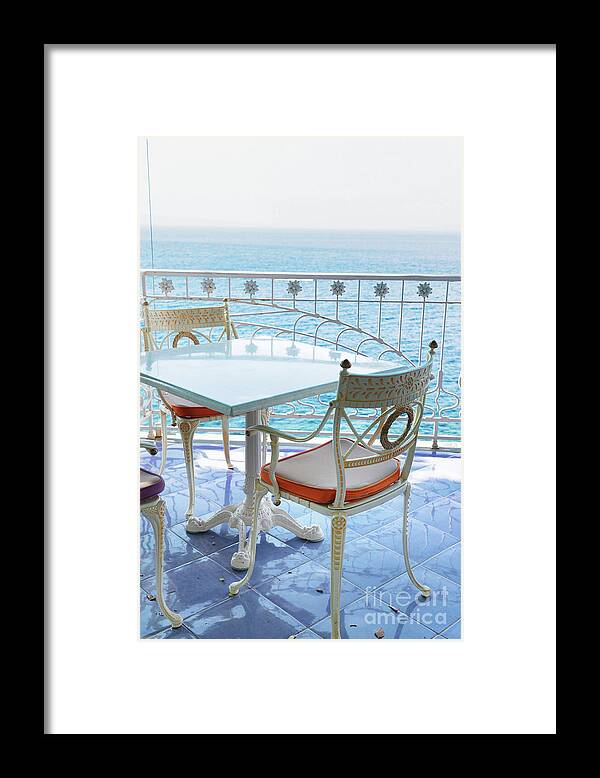 Amalfi Framed Print featuring the photograph Amalfi Coast Cafe by Anastasy Yarmolovich