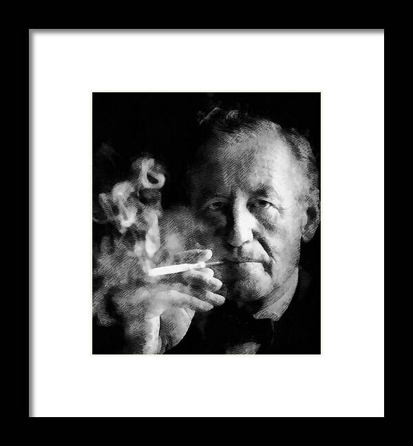 Ian Framed Print featuring the painting Ian Fleming Author by Esoterica Art Agency