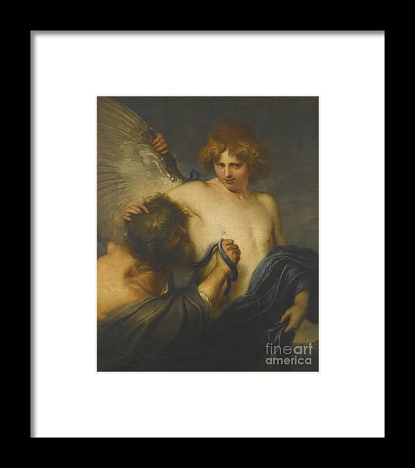 18th Century Follower Of Sir Anthony Van Dyck Framed Print featuring the painting Icarus And Daedalus by Celestial Images