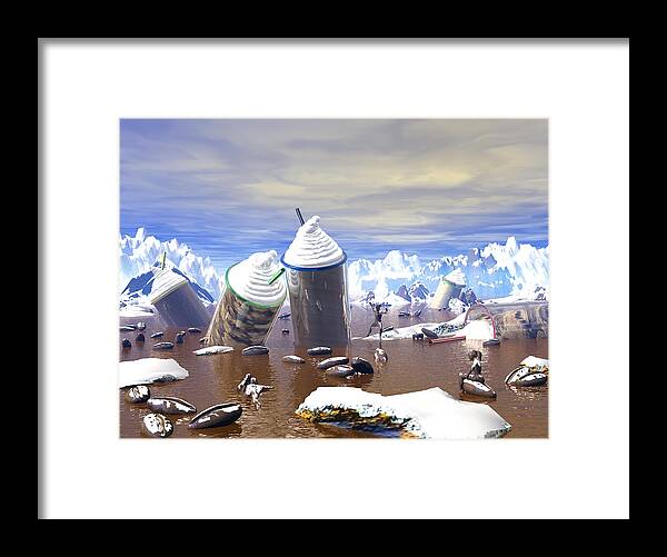 3d Framed Print featuring the painting Ice Caffe by Williem McWhorter