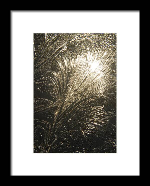 Ice Framed Print featuring the photograph Ice Design on Glass by Steve Somerville