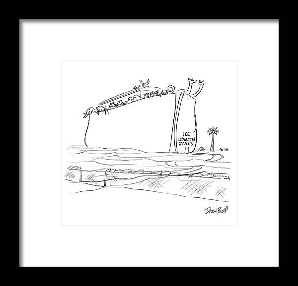 Ice Detention Facility Framed Print featuring the drawing Ice Detention Facility by Darrin Bell