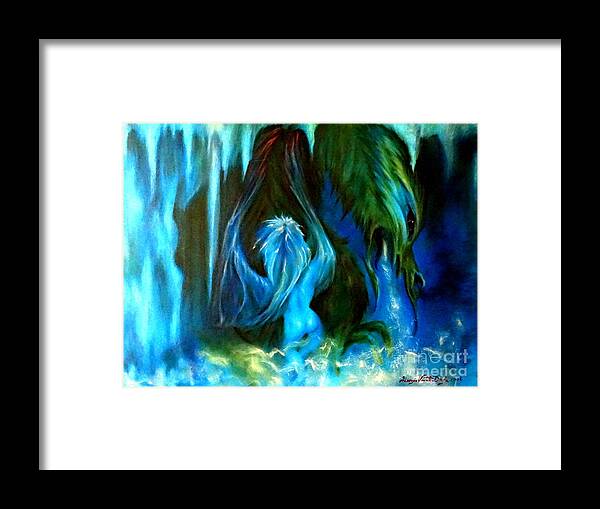 Dragon Framed Print featuring the painting Dance of The Winged Being by Georgia Doyle