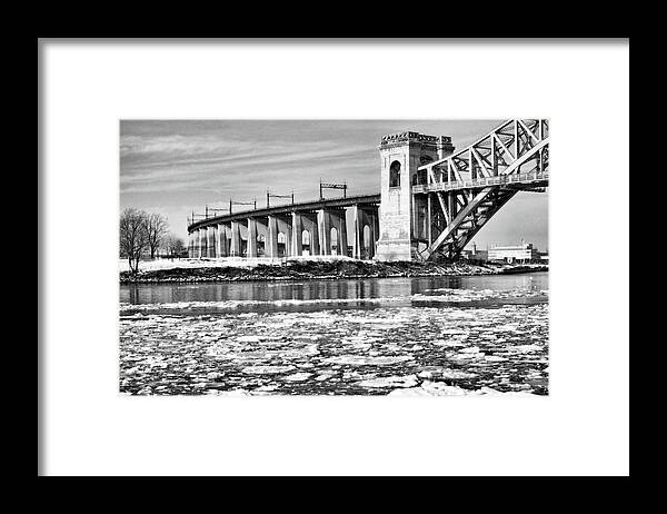 East River Framed Print featuring the photograph Ice Flows on the East River by Cate Franklyn