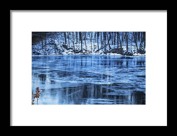 The Brattleboro Retreat Meadows Framed Print featuring the photograph Ice Reflections by Tom Singleton