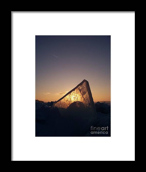 Photography Framed Print featuring the photograph Ice Sunset by Deb Stroh-Larson