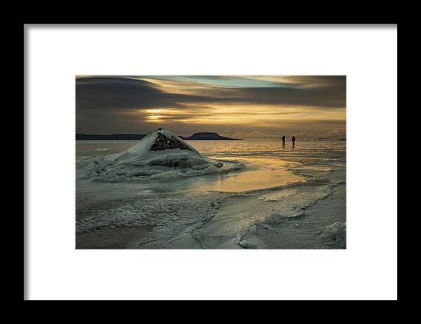 Aboriginal Framed Print featuring the photograph Ice Trail Hikers by Jakub Sisak